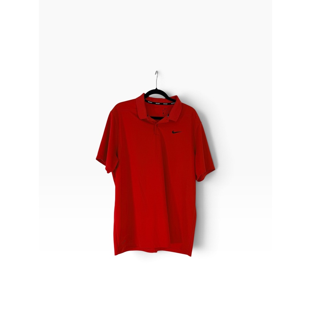 Nike Golf Dri-FIT Polo Shirt Mens XL Red Short Sleeve Performance Swoosh Logo